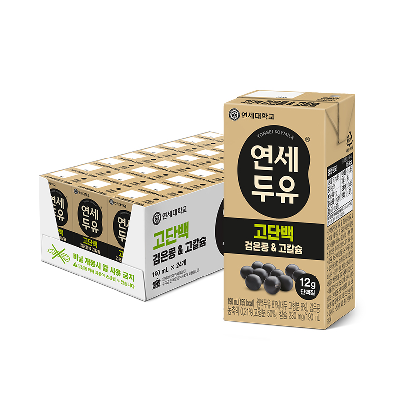 연세두유 고단백 검은콩 & 고칼슘 두유, 190ml, 24개 18,900원