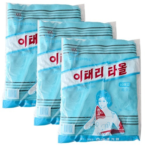 이태리 타올 특대 10매입 3개 하늘색 0098-3/ 31X100cm 때수건 바디 거품 목욕 등밀이 79,200원