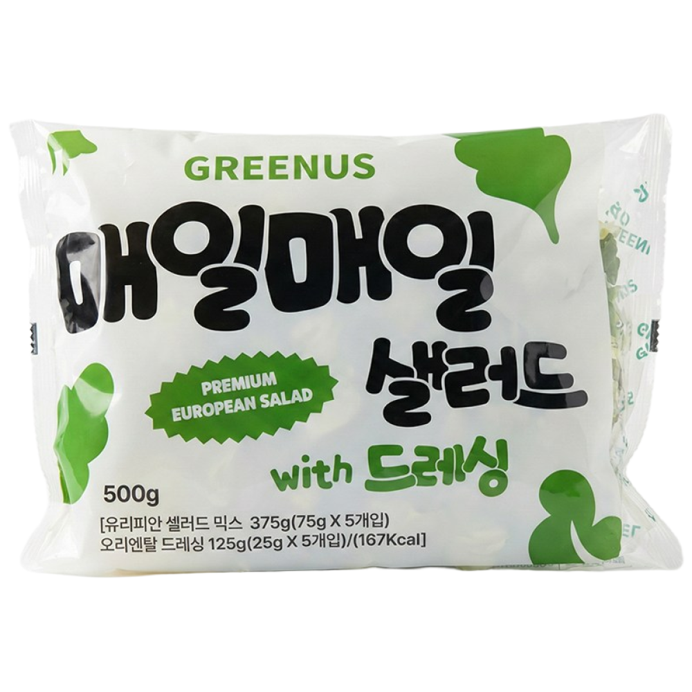 그린어스 매일매일 무농약 오리엔탈 드레싱 샐러드 100g 5개입, 500g, 3개, 500g 23,900원