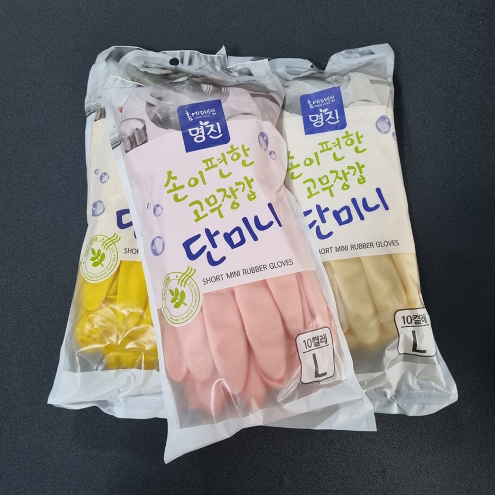 명진 단미니 고무장갑 10켤레, 미색, 대(L), 10개 6,700원