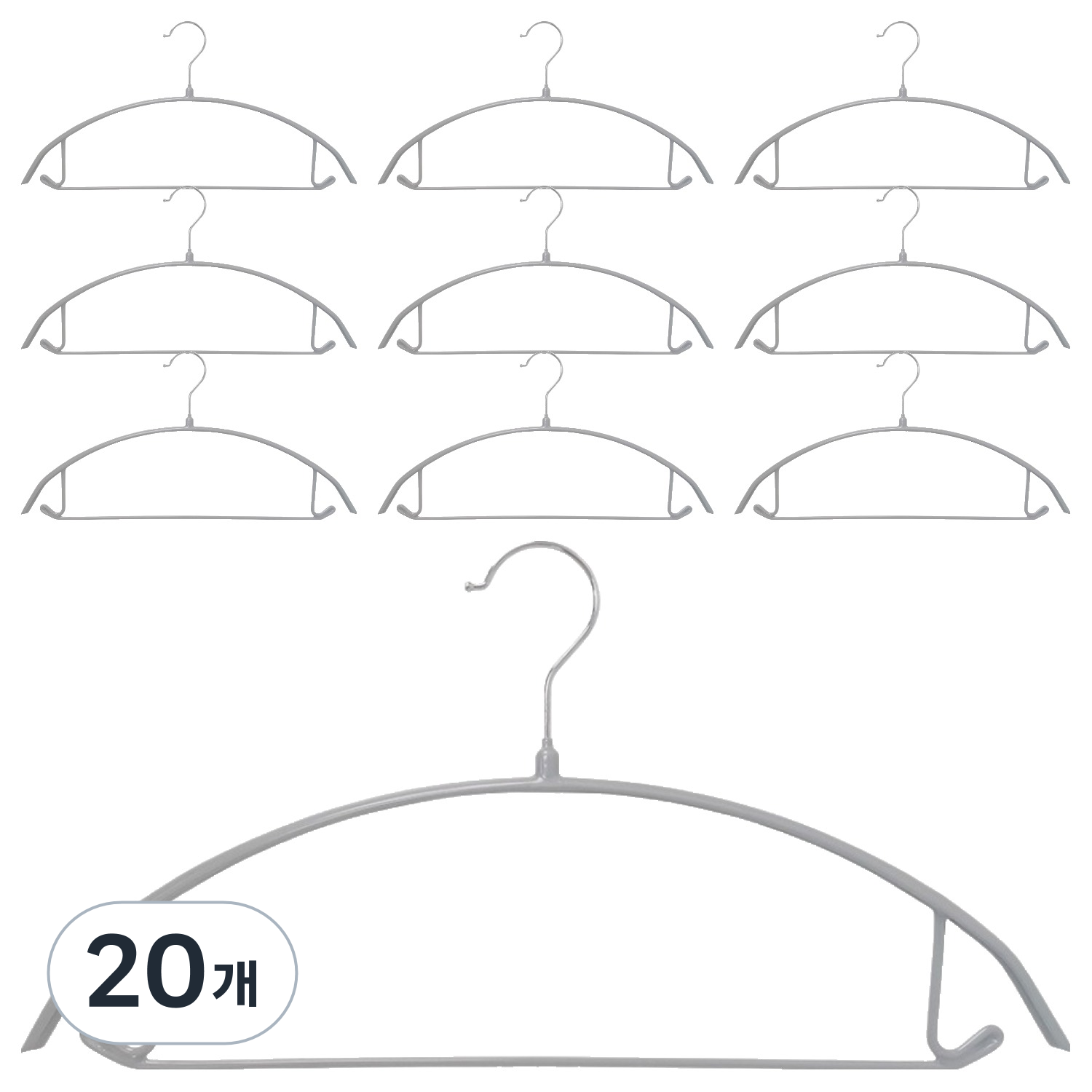살림의기술 어깨뿔 방지 360회전 논슬립 스틸 옷걸이, 그레이, 20개 18,320원