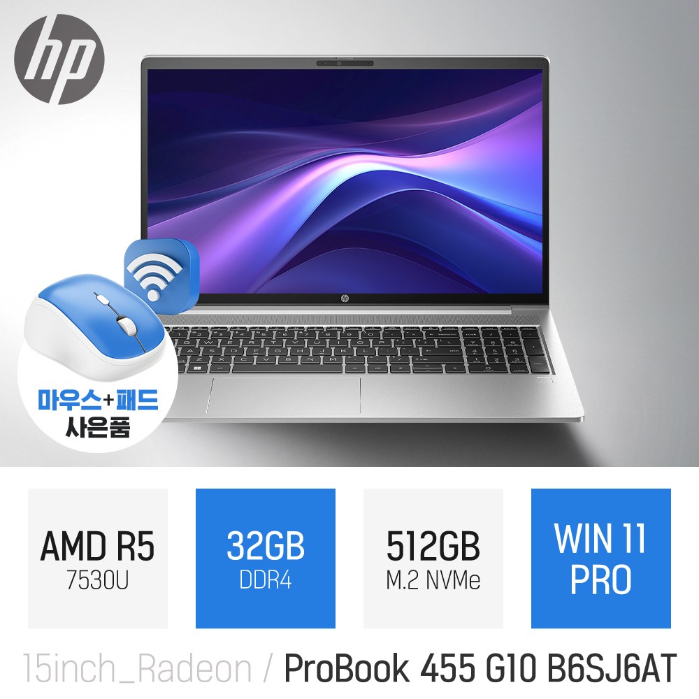 HP 프로북 455 G10 B6SJ6AT + [무선 마우스&패드 증정] 999,000원
