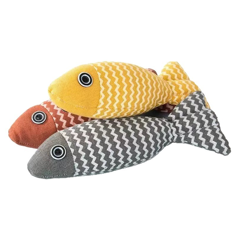 고양이장난감 캣닢 장난감 물고기인형 냥냥토이 애착인형, 3개, 노란빨강그레이 5,900원