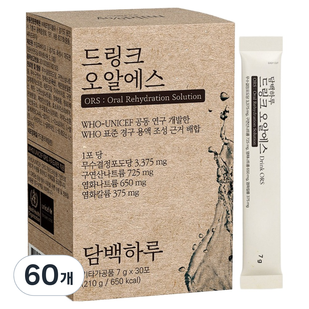 담백하루 드링크 오알에스, 7g, 60개 54,000원