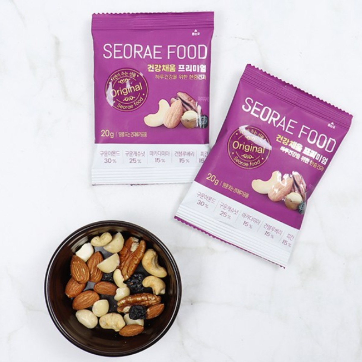 서래푸드 한줌견과 건강채움 프리미엄 30개/50개/100개 선물세트, 30개, 20g 18,900원