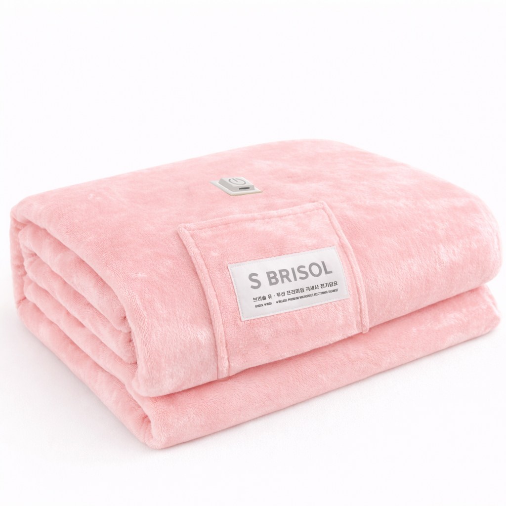브리솔 프리미엄 극세사 전기담요 전기요 이불 온열 무릎 캠핑 유무선 전기담요, 핑크 69,800원