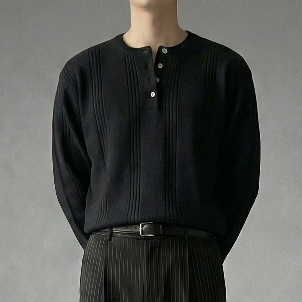 남자 부드러운 헨리넥 라운드 니트 45,800원