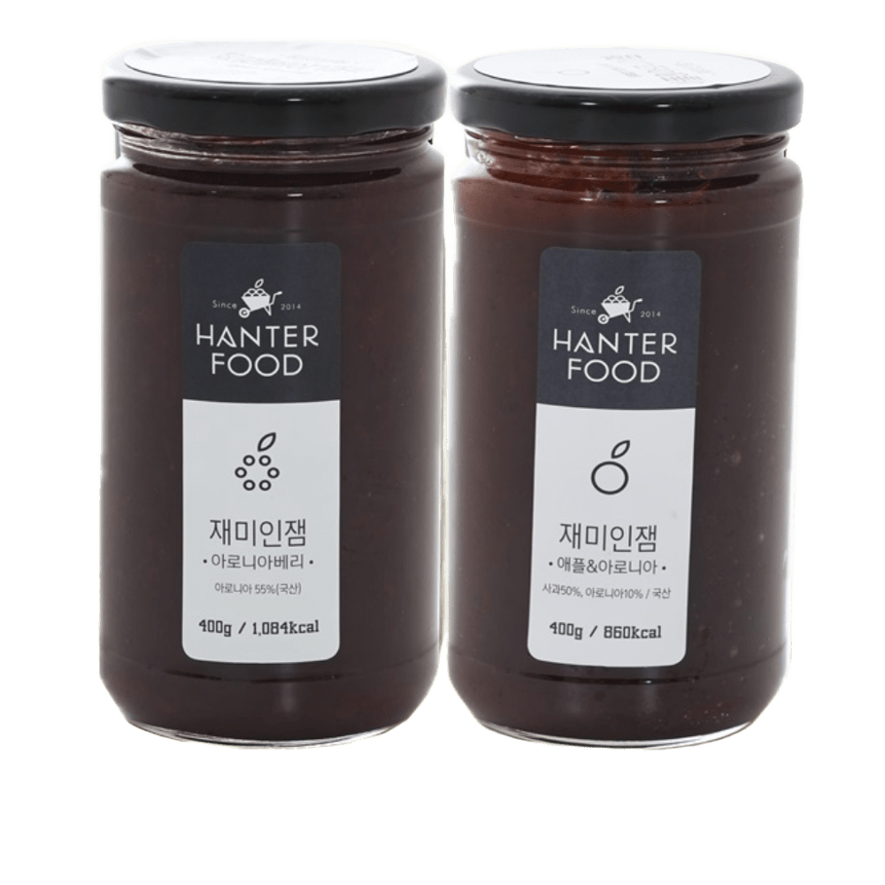 한터식품 수제 무설탕 사과잼 아로니아베리잼 세트 400g x 2개 국내산 쨈 39,800원
