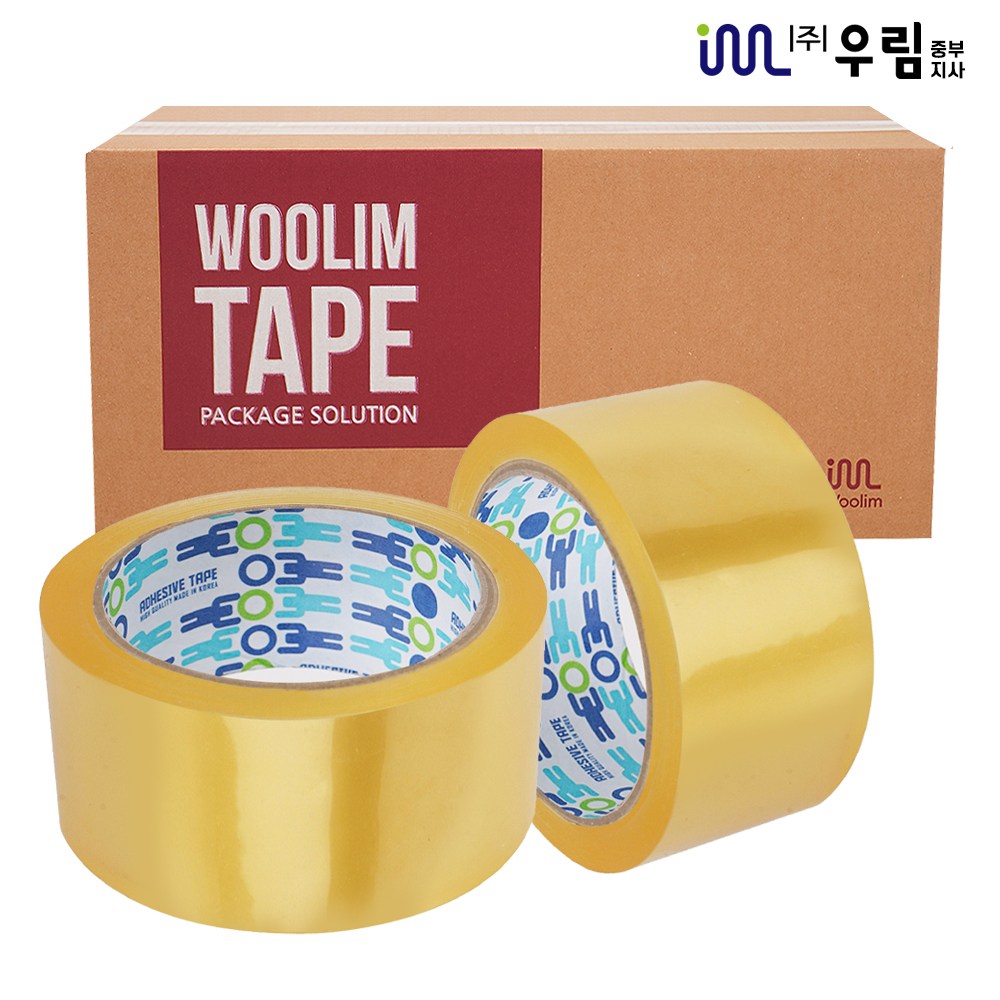 우림중부지사 박스테이프 투명 opp 포장용 중포장 65mic x 48mm x 40M x 50개, 50개 29,000원