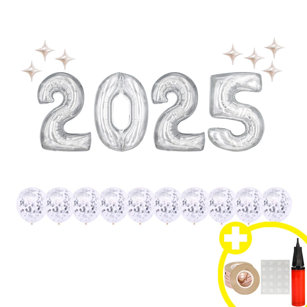 [2025 대형 숫자] 골드/실버 2colors 은박 혼합풍선 해피뉴이어 파티 에브리띵스마일 1230 19,800원