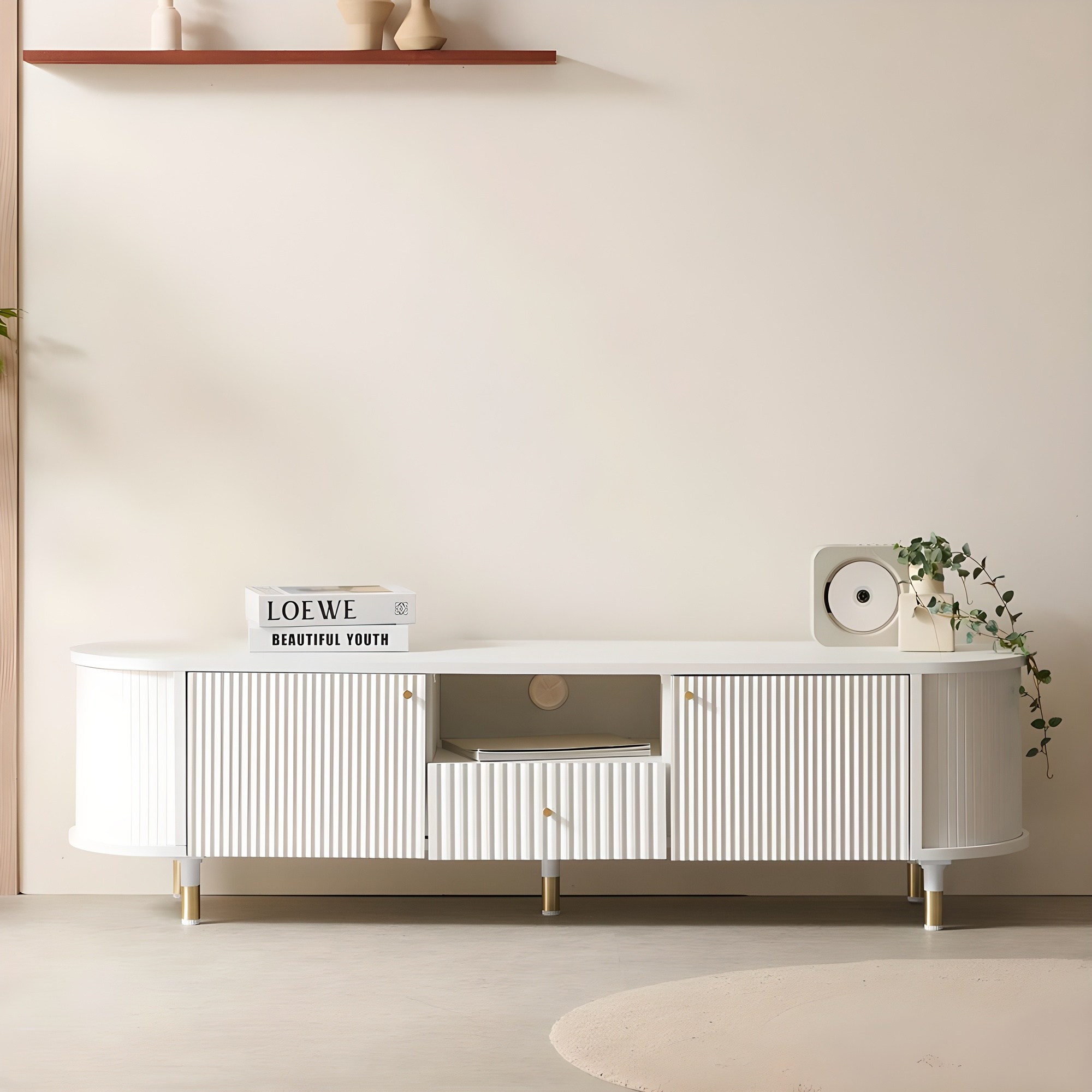 파로마 이즈 윌리 1600 라운드 템바보드 거실장 IFO304, 화이트 IFO304 109,000원