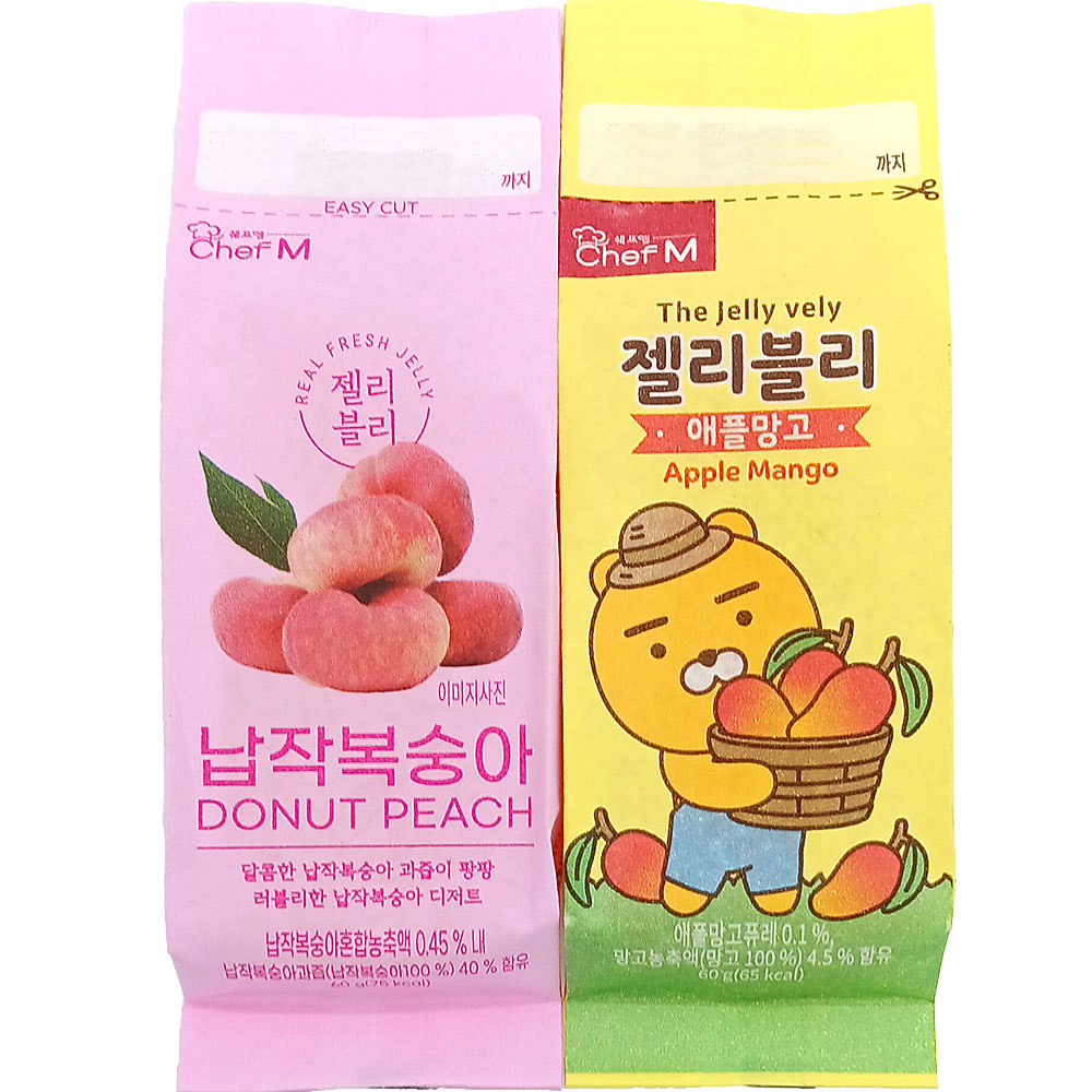 젤리블리 납작복숭아 20개입+애플망고 20개입, 1세트, 60g 31,300원