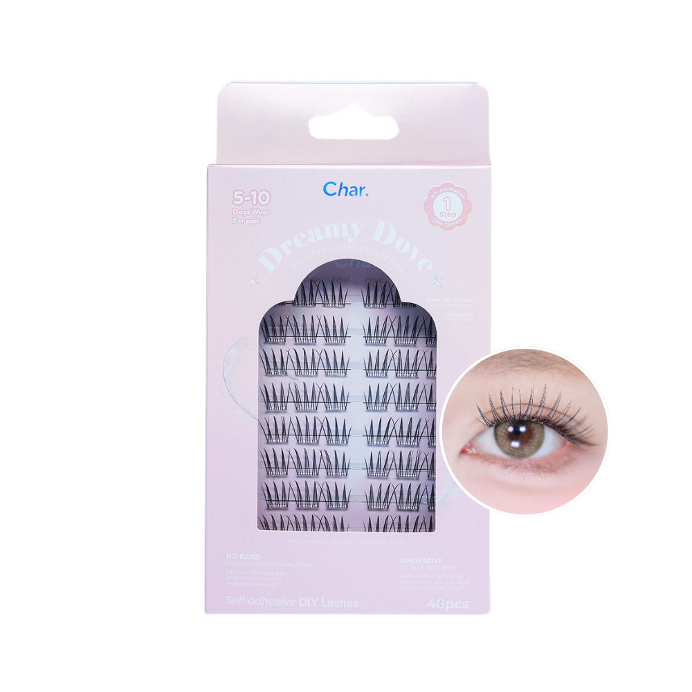 Char 핸드메이드 할로 피더 콜렉션 드리미 도브 인조 속눈썹, 1개, 블랙 44,800원