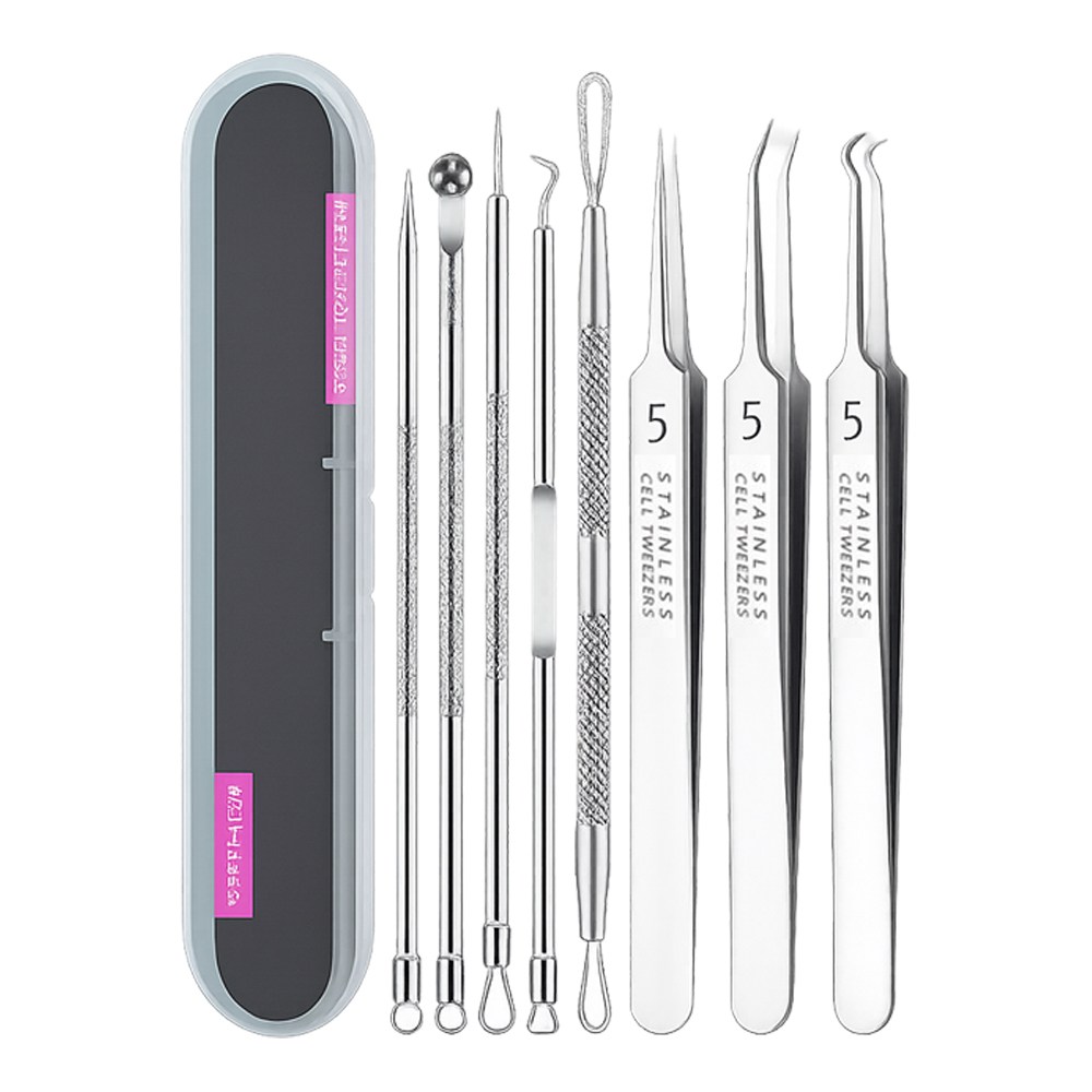 오름 여드름압출기 피지 블랙헤드 좁쌀 핀셋 세트, 1세트, 실버 20,000원