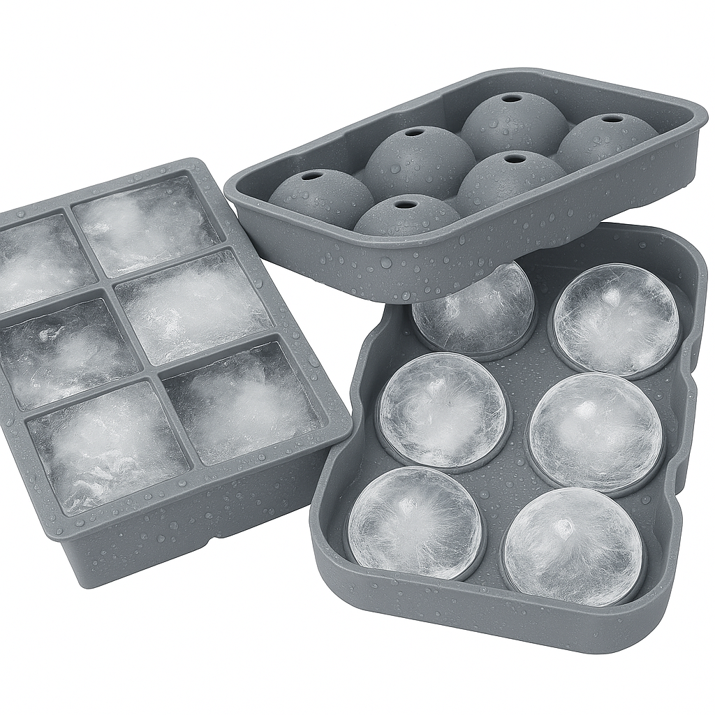(1+1) 루비바 하이볼 위스키 칵테일 실리콘 얼음틀 실속형 세트 사각+원형, 1세트, 그레이 12,780원