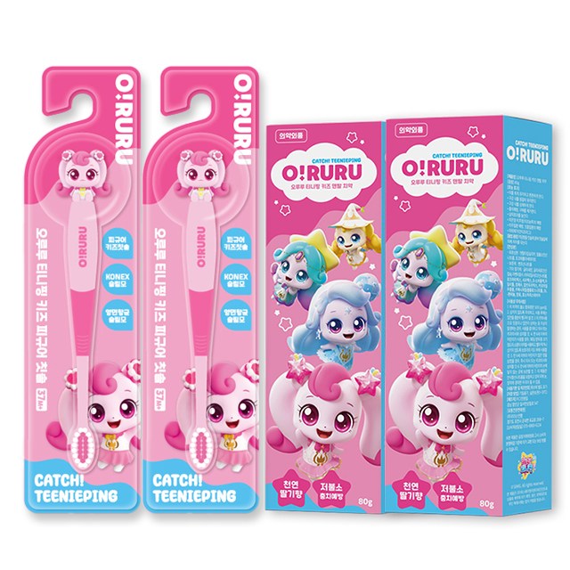 캐치티니핑 어린이 치약1개+칫솔1개 세트, 2세트 15,900원