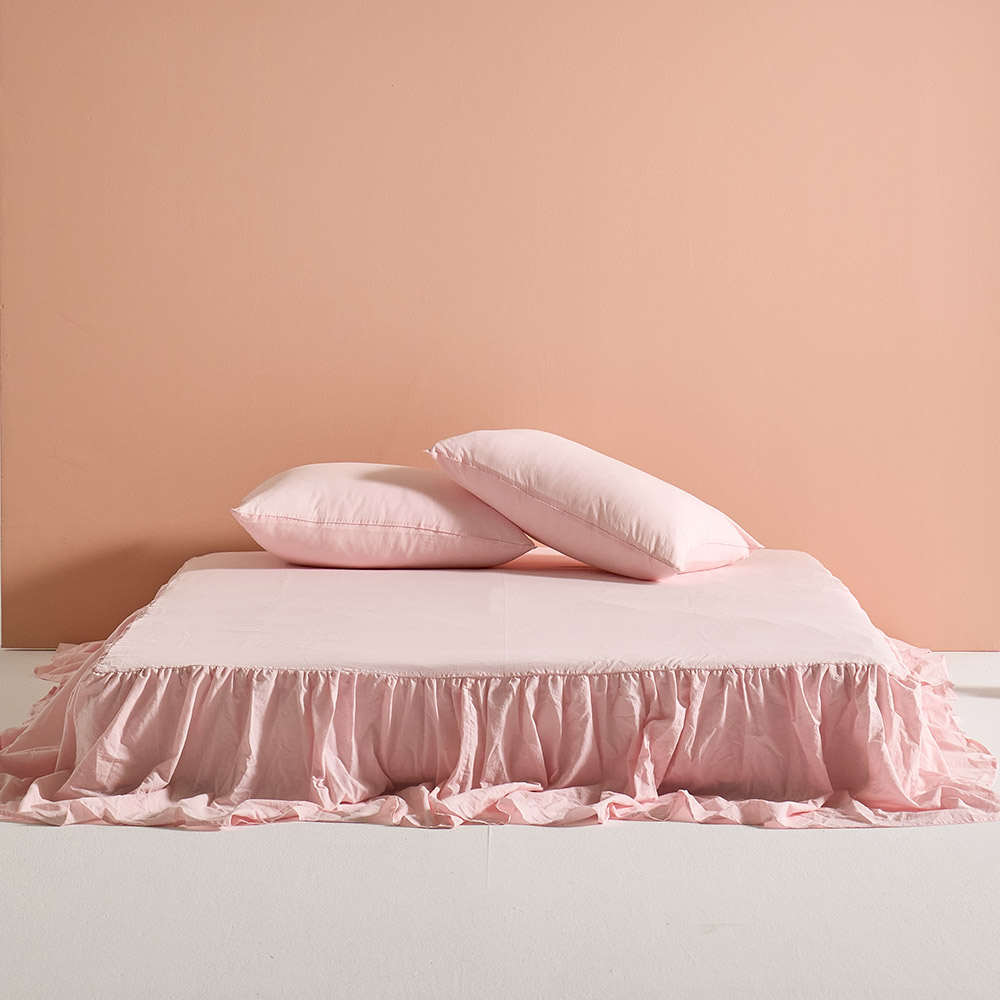 휴가드 라움 고온워싱 진드기방지 마카롱 프릴 스커트 침대커버 모서리밴딩형 49,900원