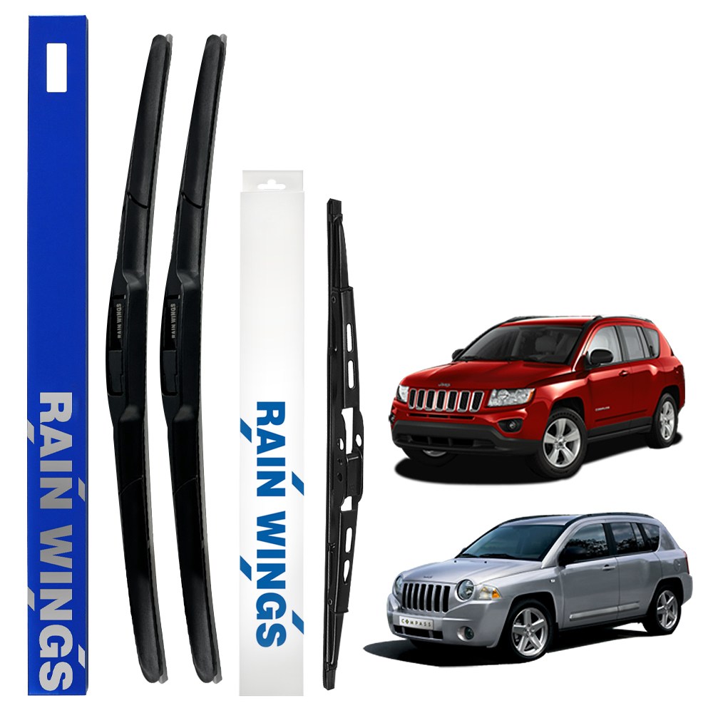 레인윙스 지프 뉴 컴패스 07년~17년 하이브리드 와이퍼 전면+후면 세트 JEEP 2.4 가솔린 4WD 리미티드 스포츠 블랙 에디션, 지프 뉴 컴패스(07년~17년) 31,400원
