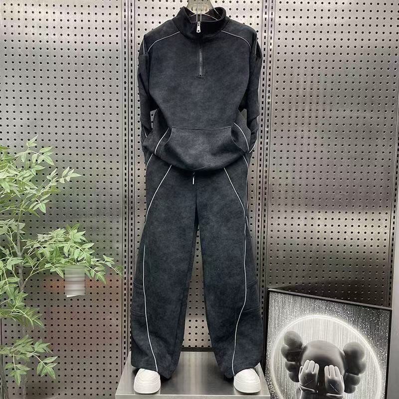 남성 봄가을 캐주얼 츄리닝세트 하이넥 반집업 조거팬츠 운동복 상하세트 48,900원