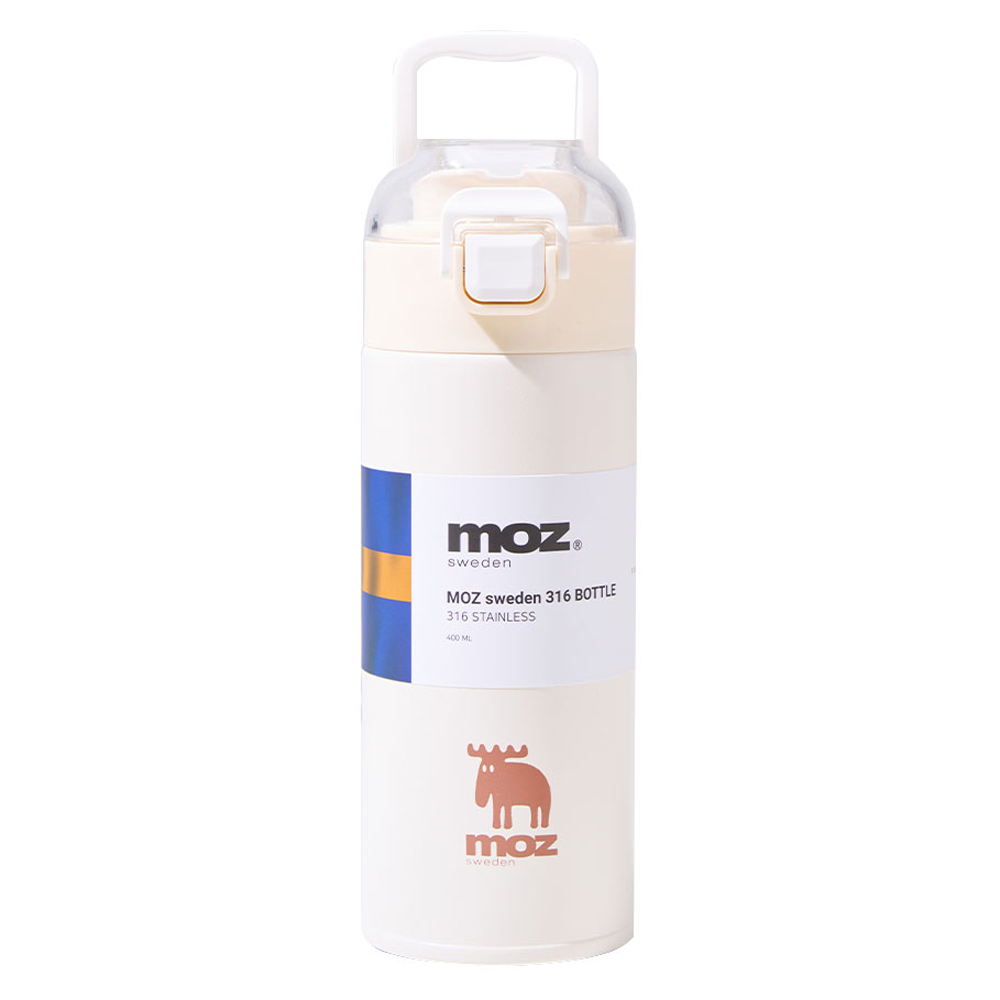 MOZ 스웨덴 텀블러 포스코 316 스텐 원터치 손잡이 보온보냉병 보온텀블러, 1개, 400ml, 크림스노우 26,900원
