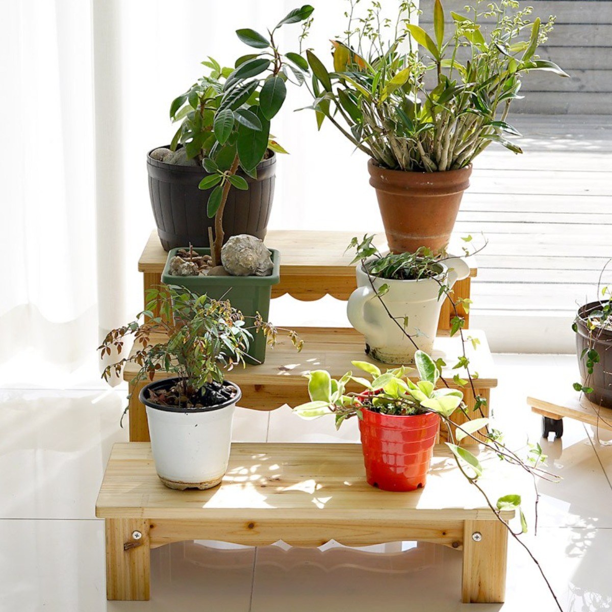 나무다움 DIY 프리미엄 원목 화분받침대 길이 600mm 화분정리 화분선반, 내추럴, 1개 34,440원