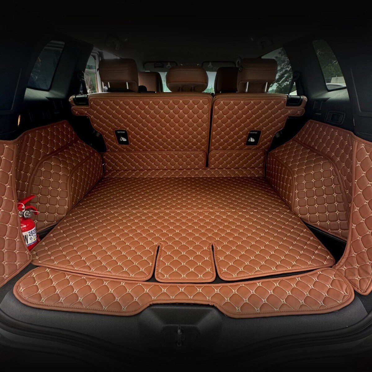 DXSOAUTO 컨셉토 3D 가죽 퀼팅 뉴 QM6 전용 풀커버 사이드 트렁크 매트 세트(LPG 불가), 브라운 111,000원