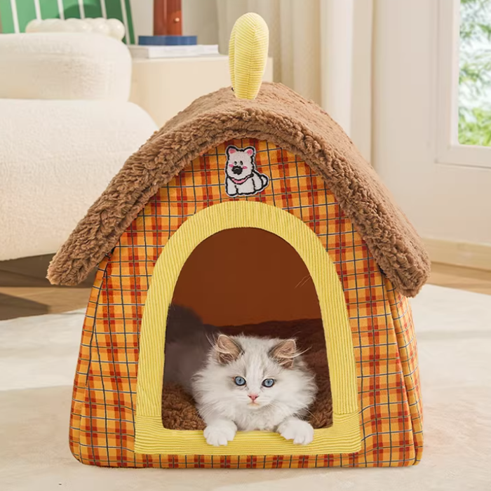 귀여운 강아지 하우스 고양이 숨숨집 지붕 하우스 따뜻한 겨울 사계절용 개집 방석 텐트 쿠션 방석 36,000원