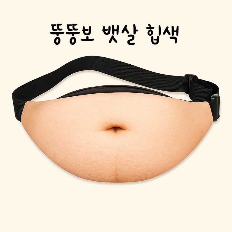 디아브 남녀공용 뱃살 힙색 웃긴 가방 친구 생일 관종 인싸 쓸데없는 선물 8,900원