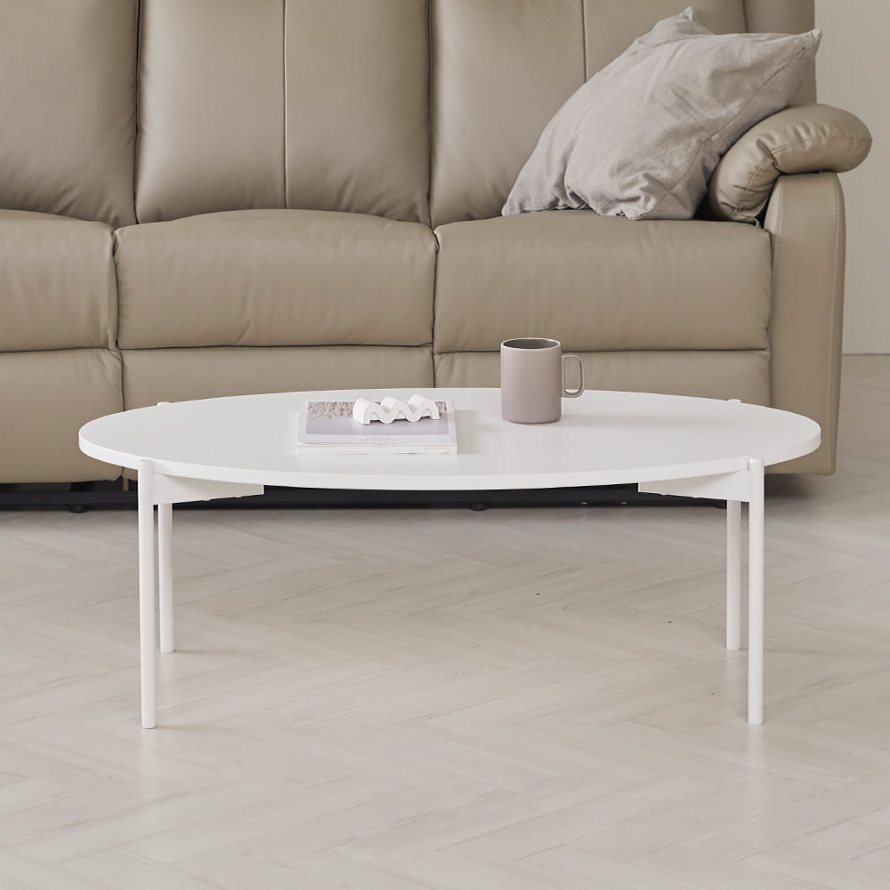 [모던하우스] 모던하우스 그리드 타원 소파테이블 화이트 109,000원