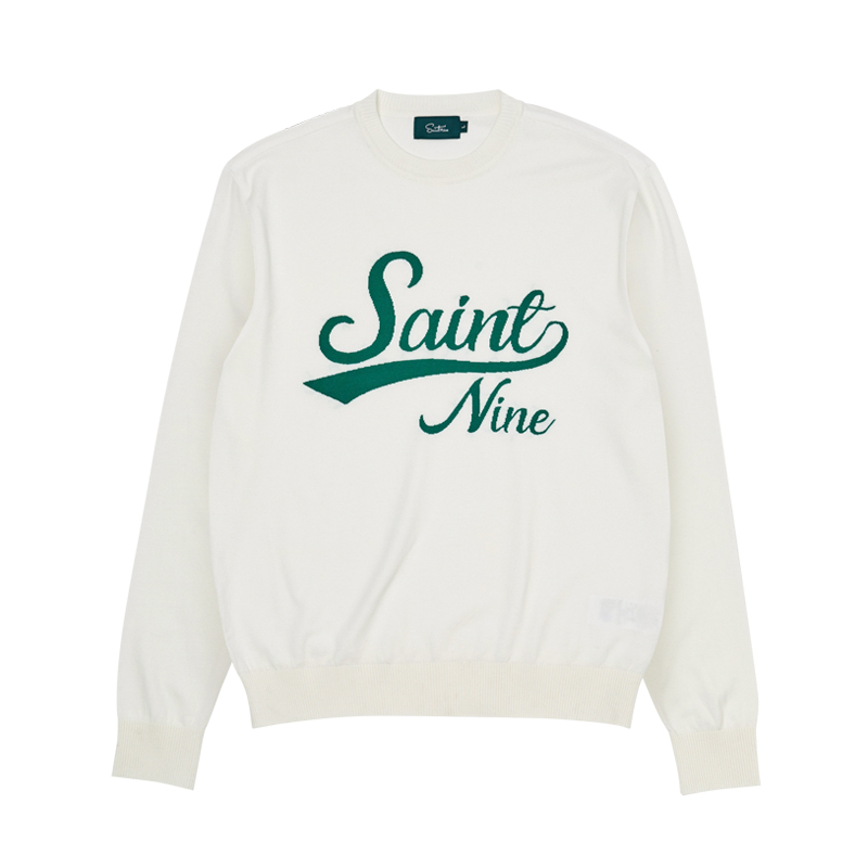 [세인트나인] 남성 Saintnine 레터링 라운드 스웨터 IVORY 102,730원