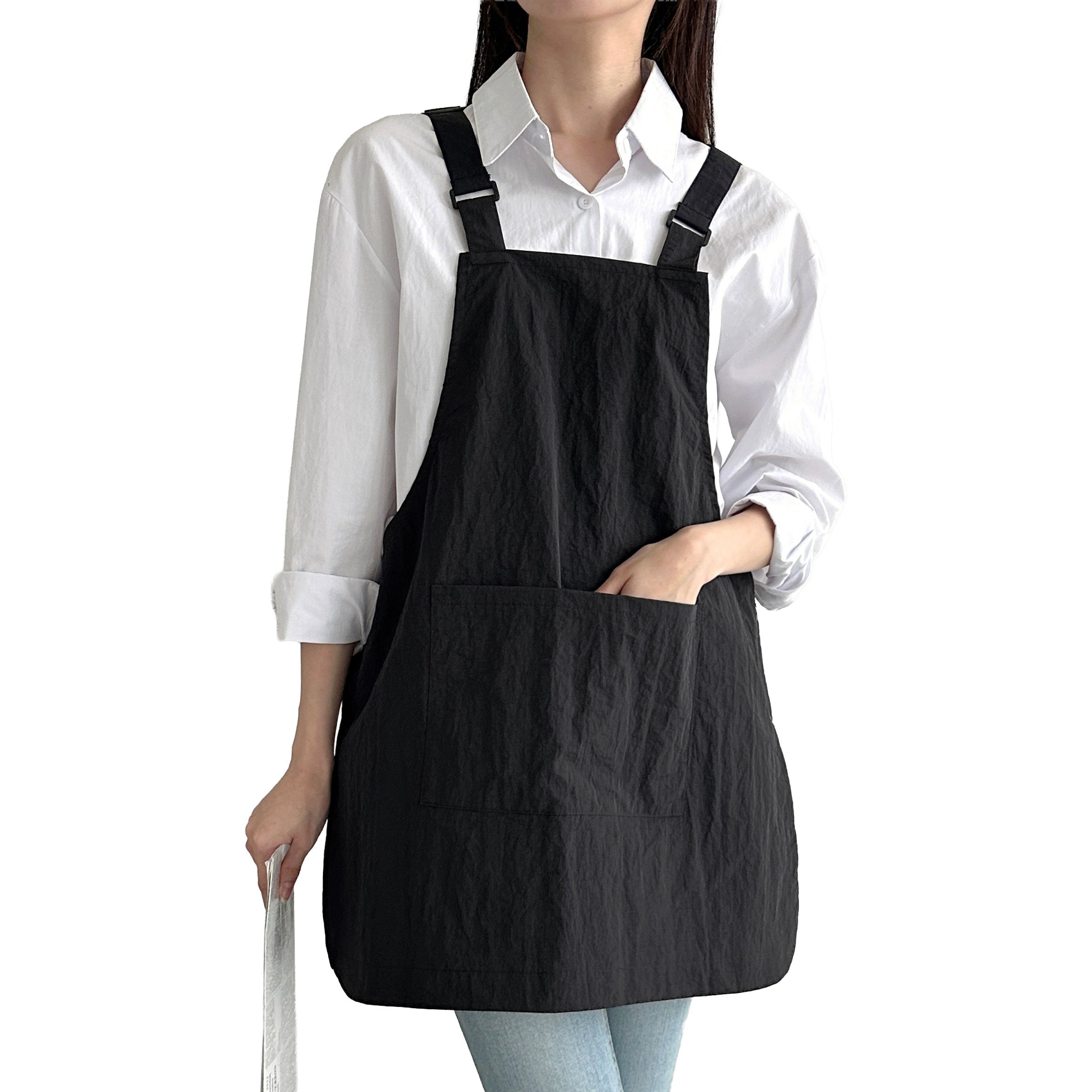 두리앤고 남녀공용 앞뒤 양면 카페 앞치마 방수, 블랙, 1개 18,700원