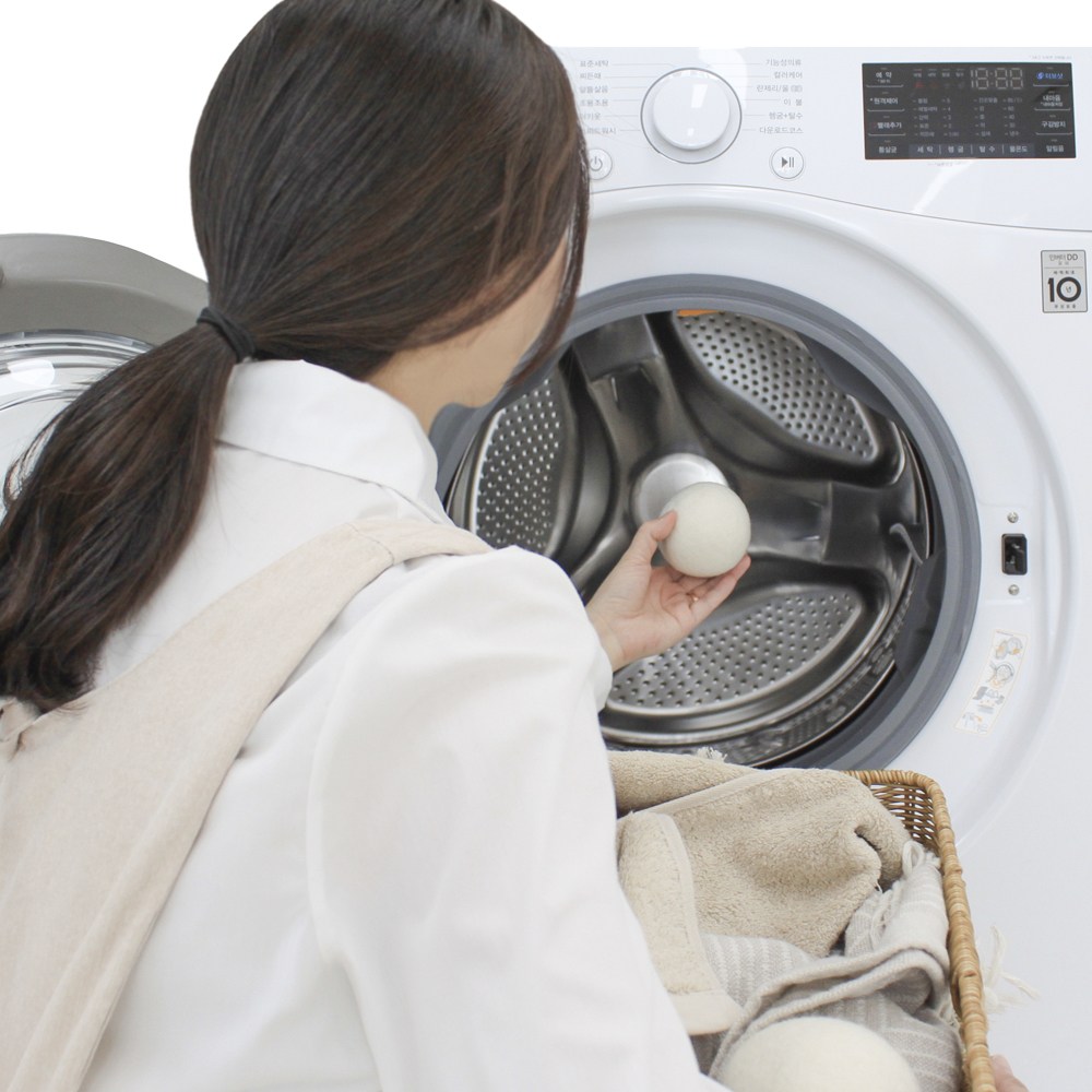 건조기 양모볼 6개입 세탁 먼지 제거 빨래 건조 볼, 단일 색상, 6개 14,900원