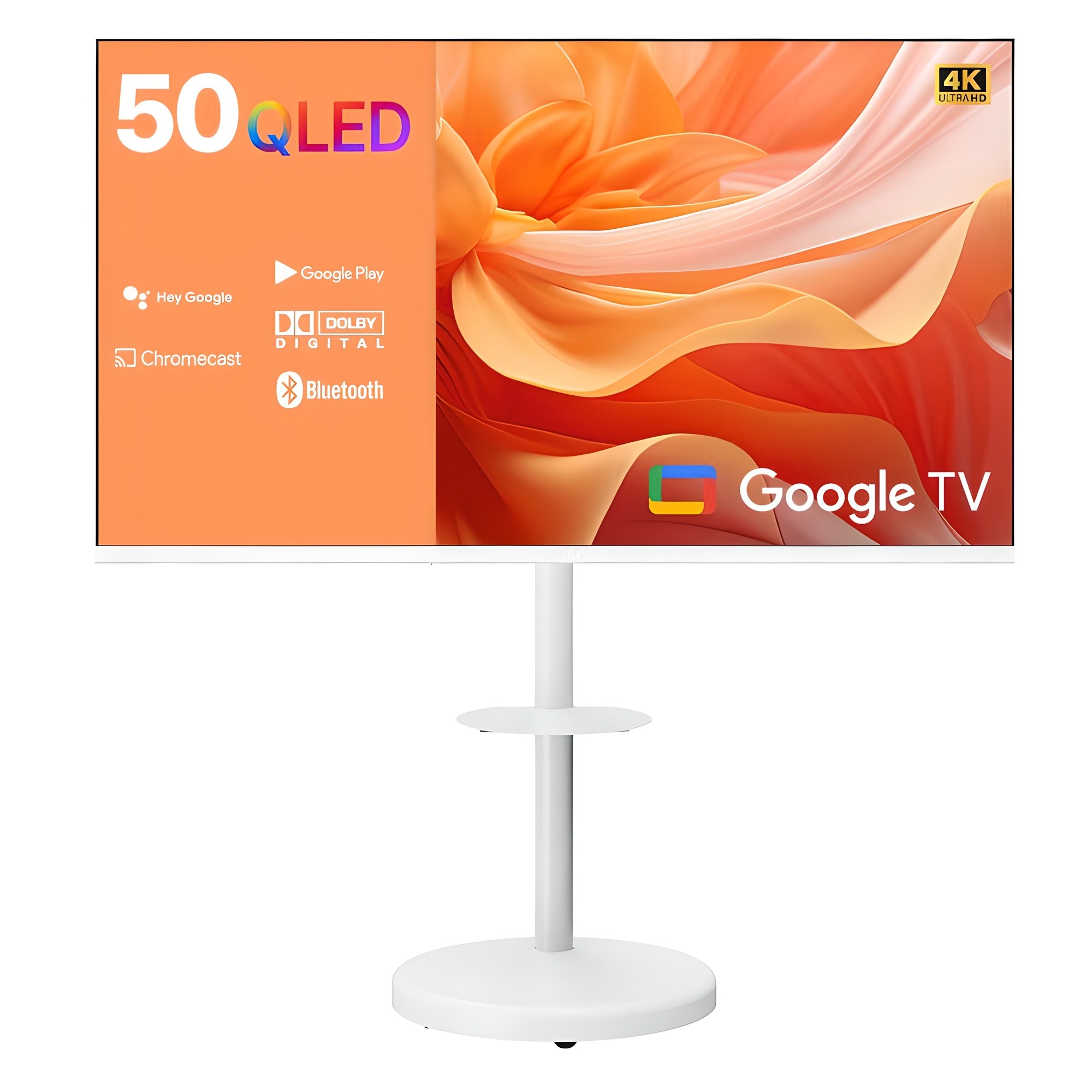 와이드뷰 4K UHD QLED 화이트에디션 구글 3 스마트TV + 삼탠바이미 이동식 거치대 화이트 세트 477,670원