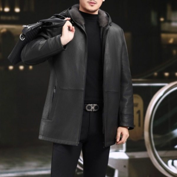 가죽점퍼 밍크 재킷 남성 겨울 오토바이 레더 블루종 가을 라이더 바이크 남자 퍼 무스탕 캐주얼 2,949,400원