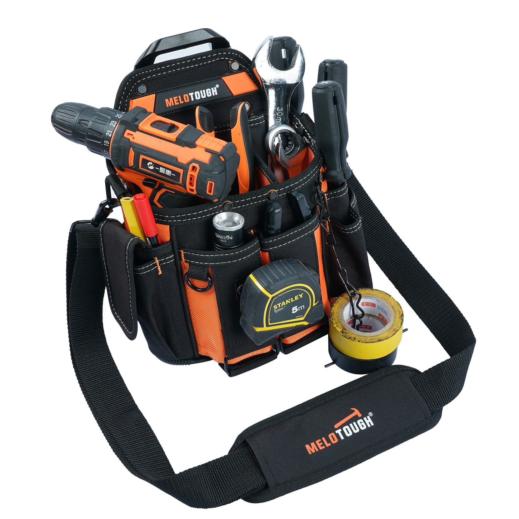 MELOTOUGH 큰 공구 홀더,스냅 클립을 가진 최소한도 일 조직자 공구 주머니 및 칼 홀더 공구집 공구 저장 다용도 펜치 가방, 1개 29,800원