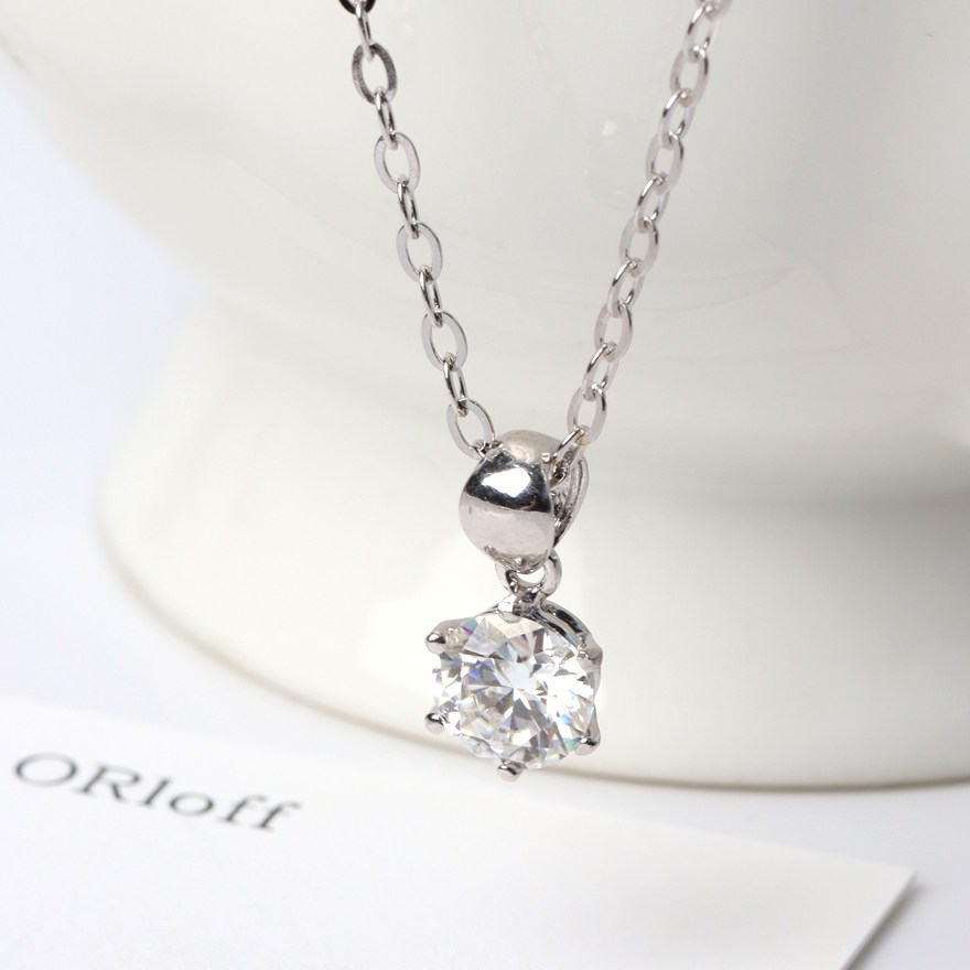 오로프 전체 14K 모이사나이트 다이아 3부 5부 1캐럿 4프롱 6프롱 펜던트 목걸이 330,450원