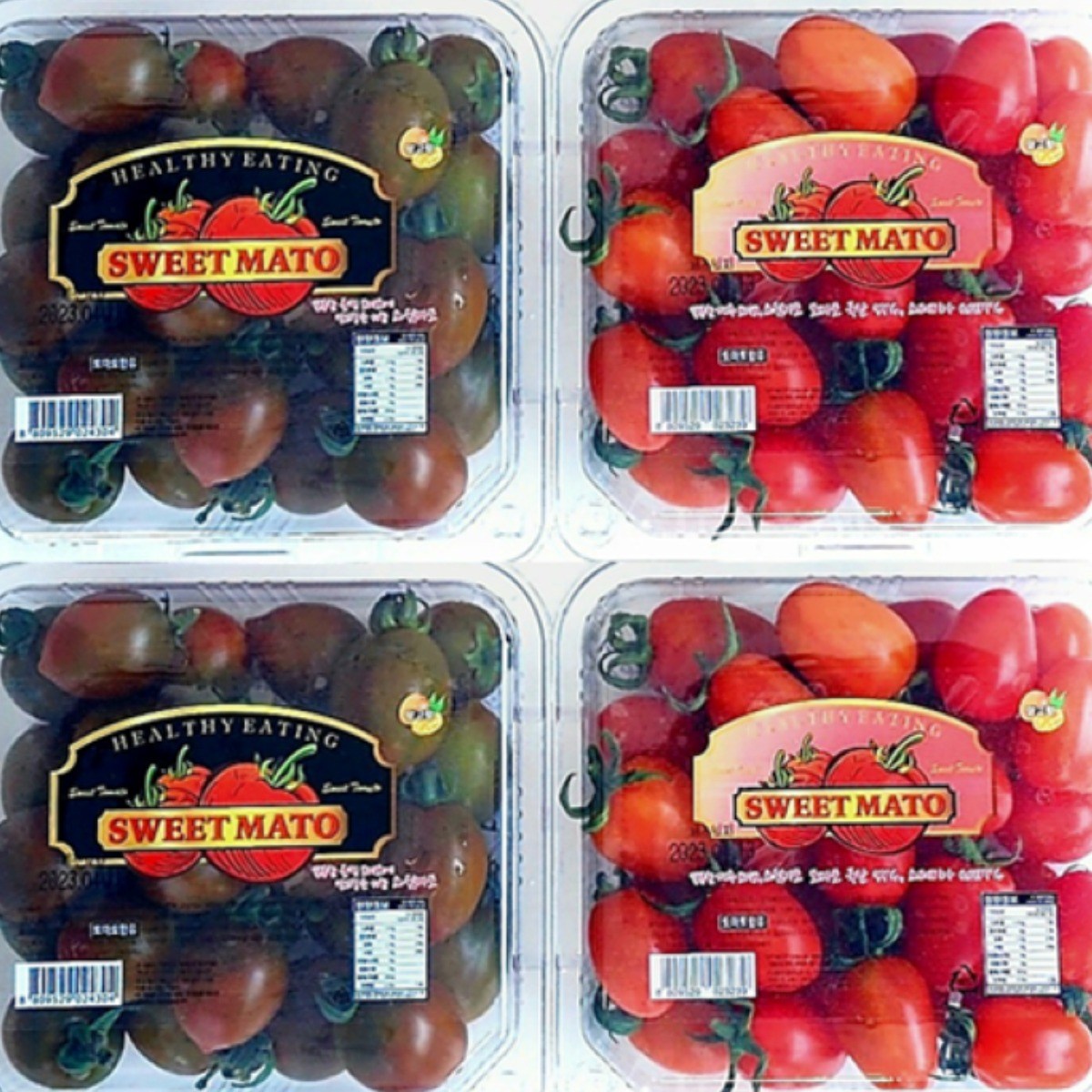 스테비아 대추방울 토마토 망고향 스윗마토 2kg(레드2팩+블랙2팩), 1세트 20,900원