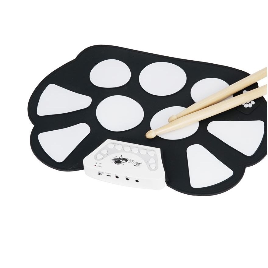 무선 디지털 접이식 롤 전자드럼 패드 휴대용 연습 실리콘 녹음 재생 헤드셋 이어폰 USB전원, 1개 69,000원
