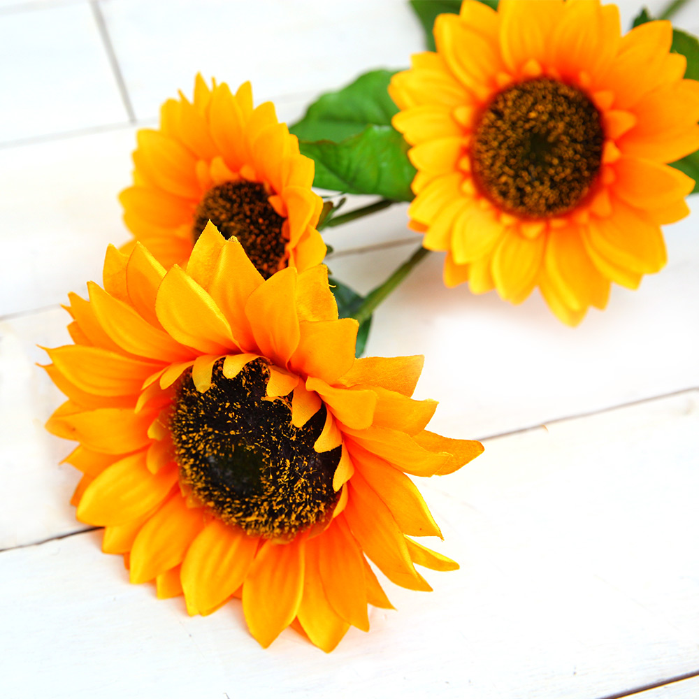인테리어 조화 3송이 자이언트 해바라기 조화가지, 3송이 자이언트 해바라기가지, 1개 11,900원