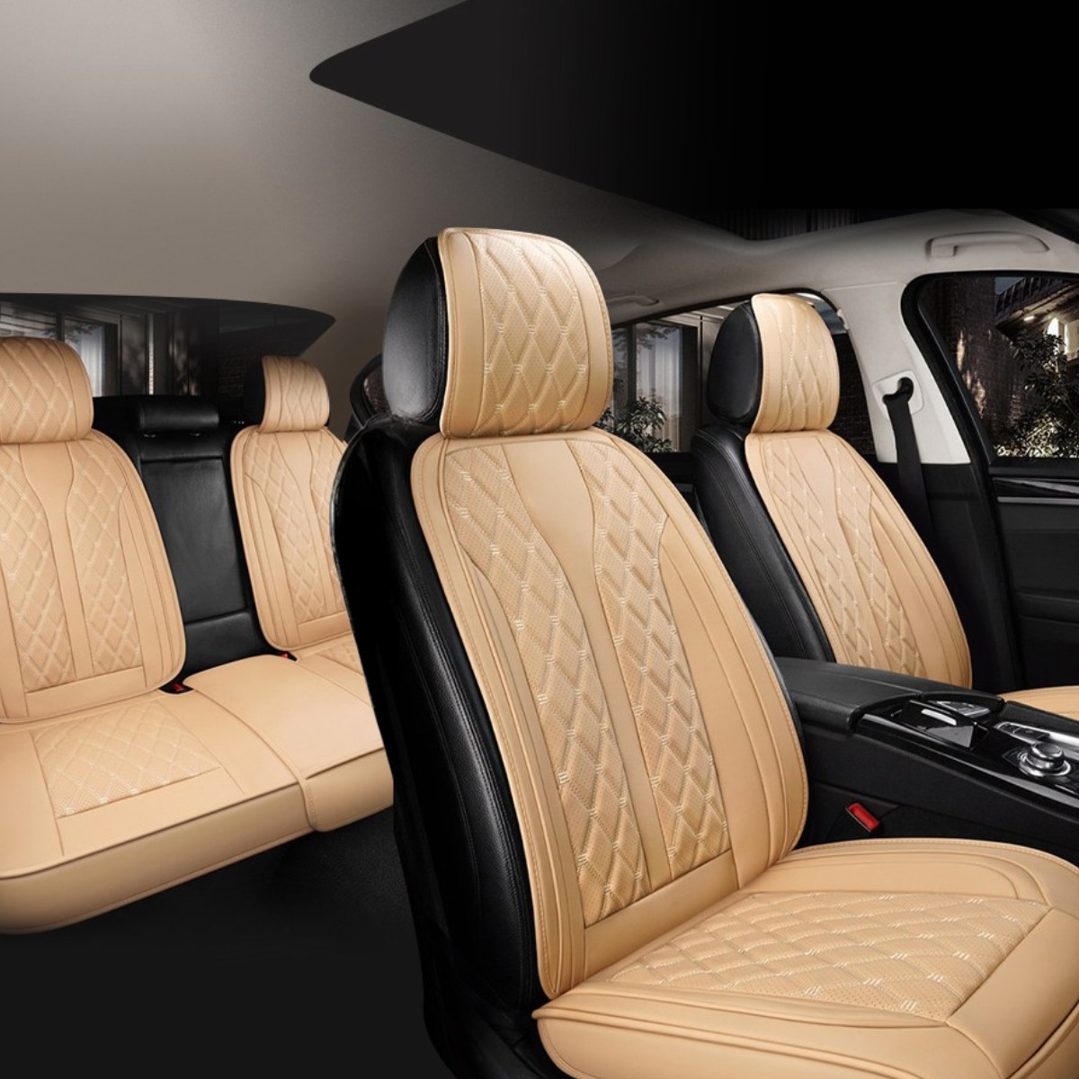 전차종 고급형 자동차 가죽시트 풀세트 차량방석, 1세트, 전좌석풀세트(옐로우) 187,800원