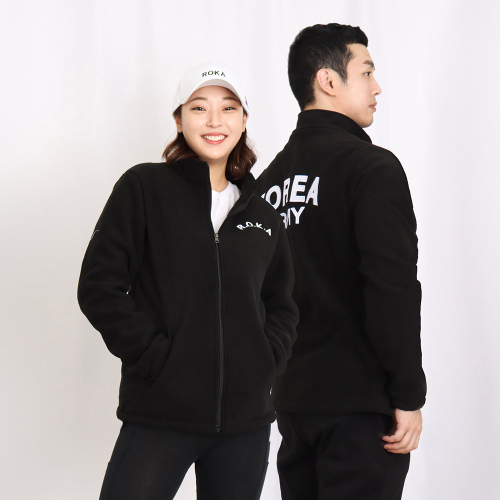 풀자수 보아털 로카후리스 ROKA 남녀공용 검정 방한 양털 학생 폴라 집업 32,800원