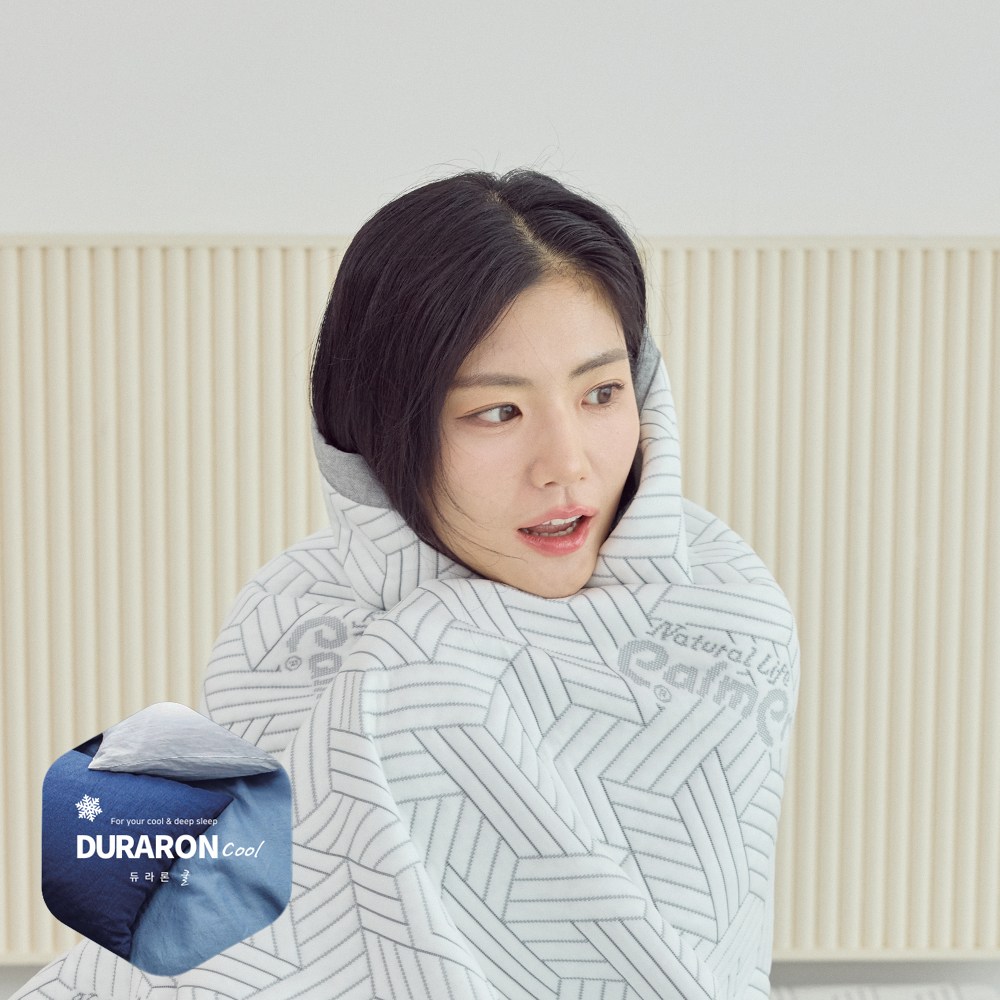 [국내제조] 팜프링 26년 휴비스 듀라론 여름 냉감패드 고정밴드 슈퍼싱글 패드 공장직영, 쿨매트, 화이트그레이 99,900원