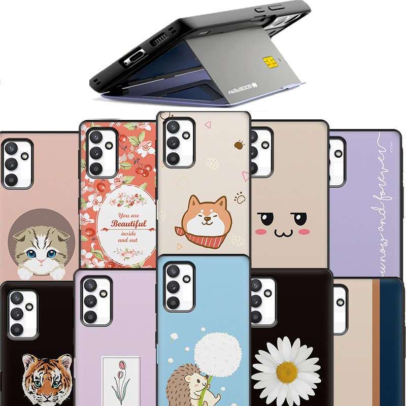 또아네 갤럭시퀀텀4 케이스 디자인 미러 카드 범퍼 카드2장수납 17,900원