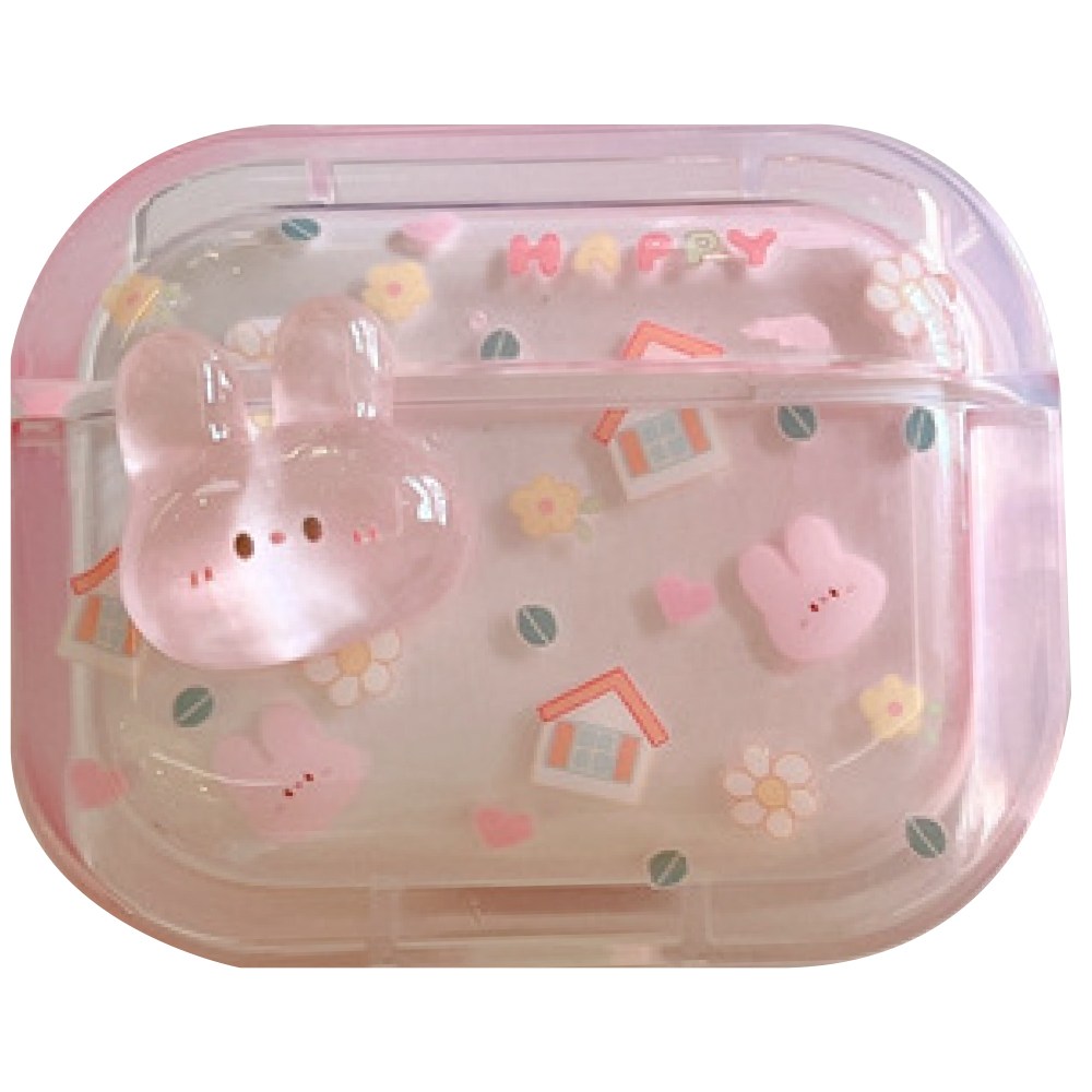 귀여운 핑크 토끼 키치 키링 에어팟 케이스, 유리알 핑크 토끼, 에어팟 4세대 12,700원