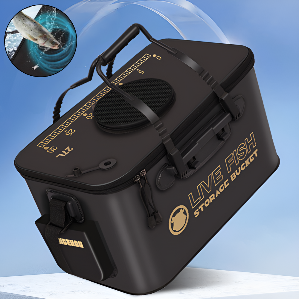 나띵베럴 접이식 밑밥통 살림망 해루질 낚시용품, 1개, 27L, 블랙 20,300원