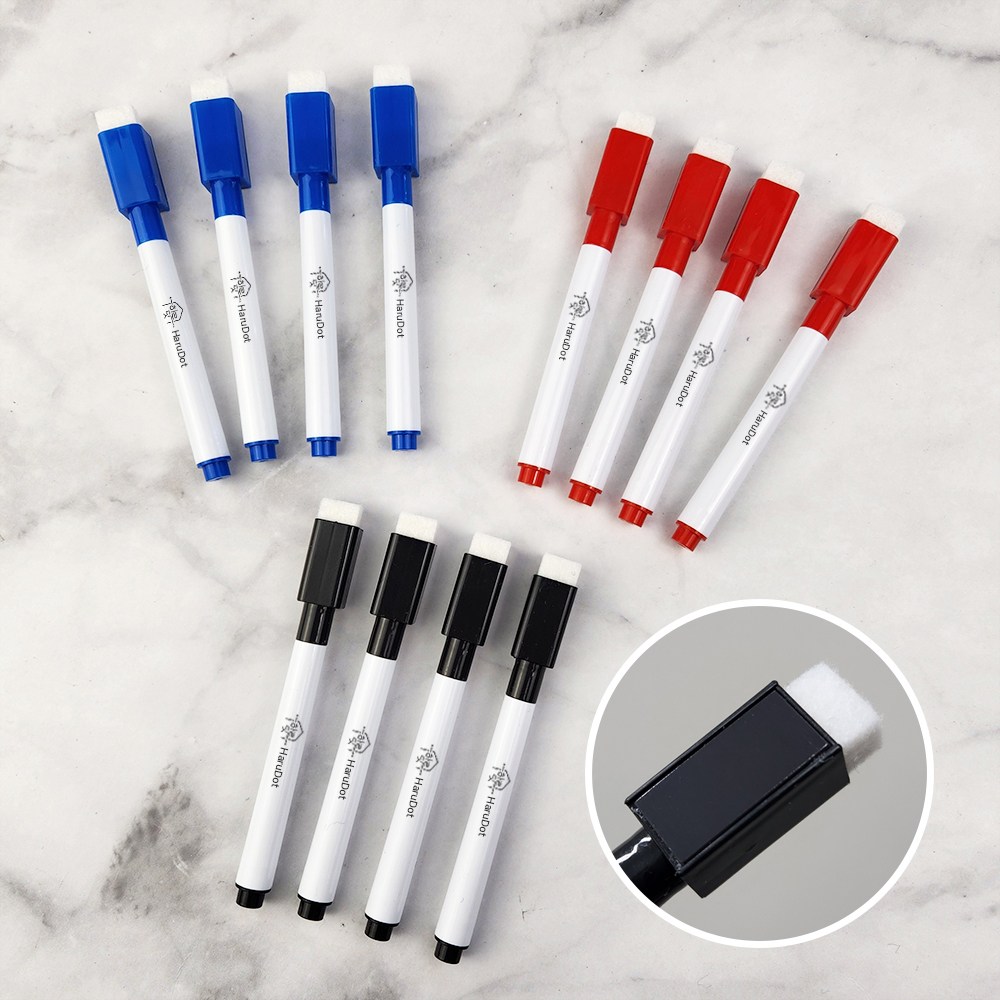 하루닷 자석 화이트보드 마커펜(12개입) 지우개 일체형 보드마커펜 8,800원