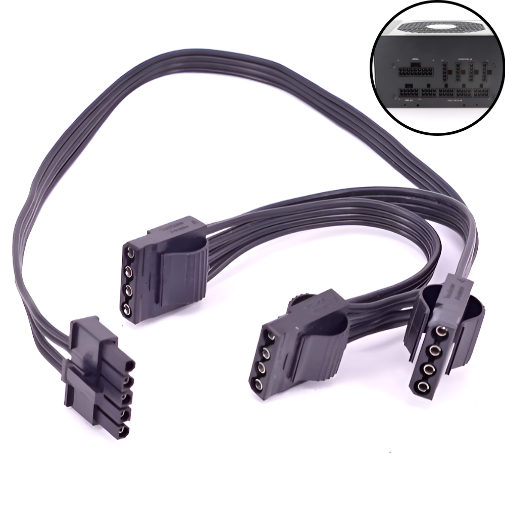 가치온 쿨러 마스터 G750M G650M G550M 모듈러용 5핀 1-3포트 4핀 몰렉스 IDE 5P PSU 전원 공급 장치 케이블 호환, 3 IDE StraightAngle, 1개 21,000원