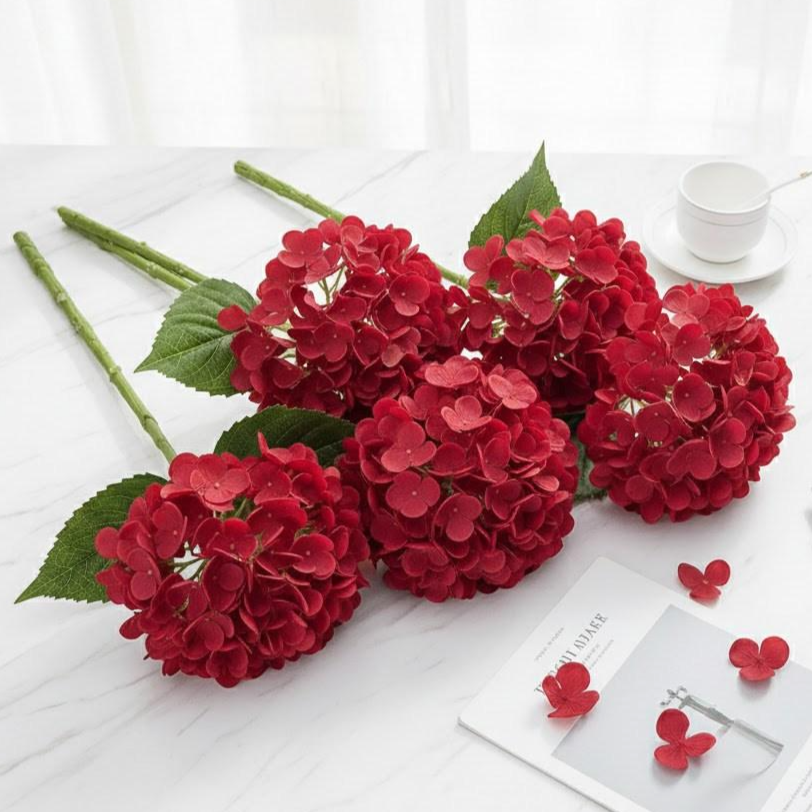 마벨인홈 프리미엄 수국 조화 인테리어 플라워 3P, 1개, 레드 11,900원