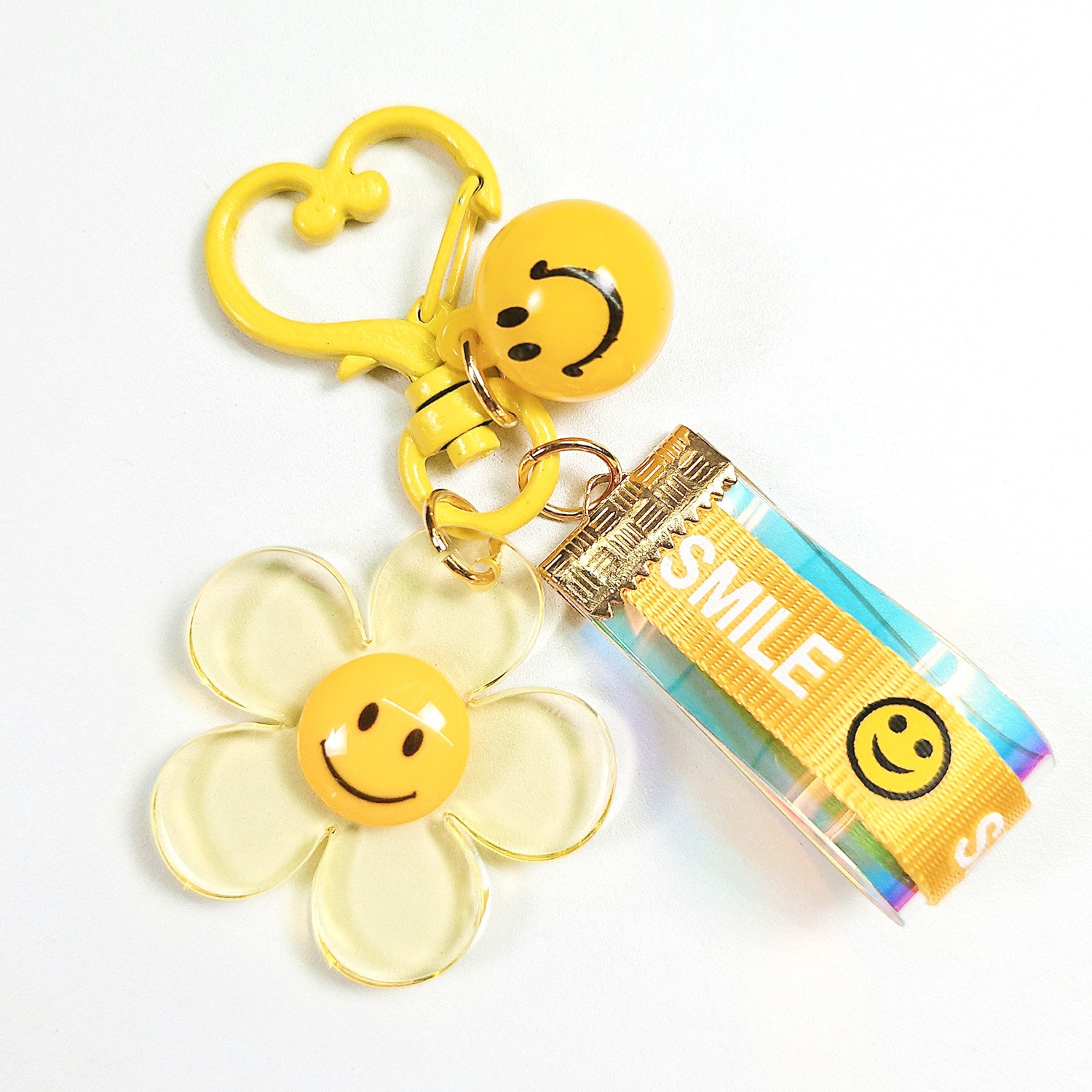 귀여운 아크릴 꽃 스마일 키링 열쇠고리 자동차키홀더 9,900원