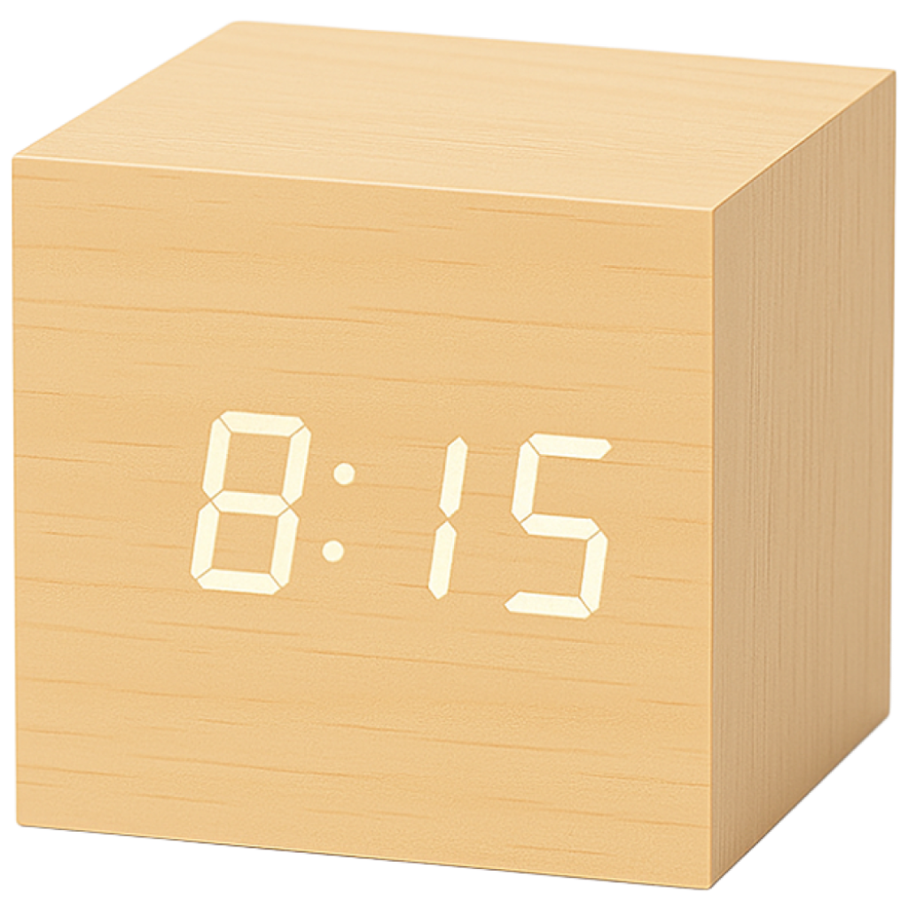 레벤데코 LED 전자 우드 무소음 온도표시 알람 탁상 시계, 우드 8,900원